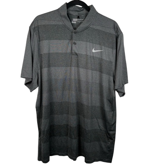 Nike Other - Nike Golf Modern Fit Mens XXL Dri Fit Short Sleeve Polo Short Striped 2XL Grey